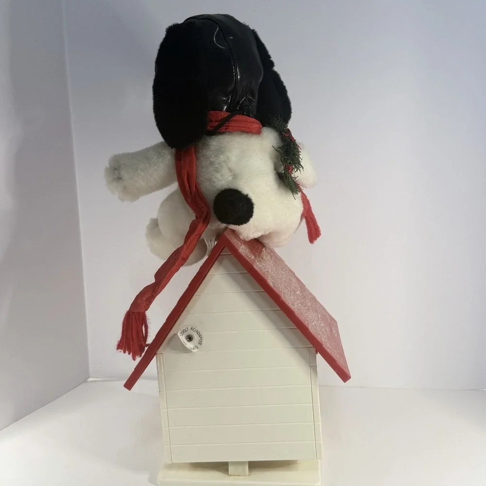 1993 Santa's Best Snoopy Woodstock Christmas Animated Doghouse Peanuts-Untested
